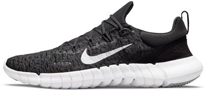 Nike Herren Free 5.0 Road Running Shoe, Black White Dk Smoke Grey, 45.5 EU