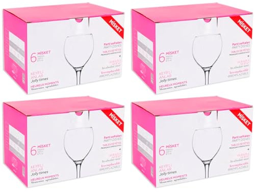Tradineur Confezione da 24 Bicchieri Misket Capacità: 260 ml Lavabile in Lavastoviglie Dimensioni circa Ø 6,7 x 16,5 cm