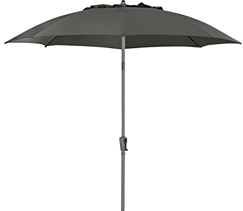 Dehner Sonnenschirm Paros, Ø 250 cm, Höhe 246 cm, Aluminium/Polyester, dunkelgrau