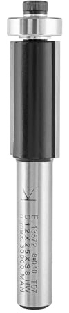 ENT 13572 Flushfräs, skaft (S) 8 mm, diameter (D) 12 mm, NL 25 mm, SL 32 mm, GL 65,9 mm, i hårdmetall, med kullager