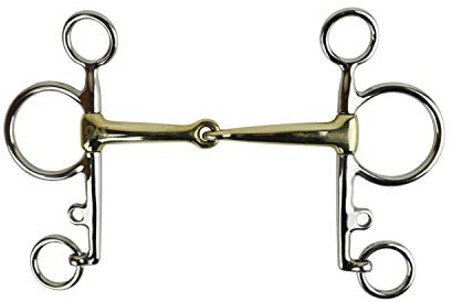 AK Pelham Mors d'équitation avec articulation simple avec embout en argent allemand Horse Bits AKRS-2613 (5.50'', German/Silver)