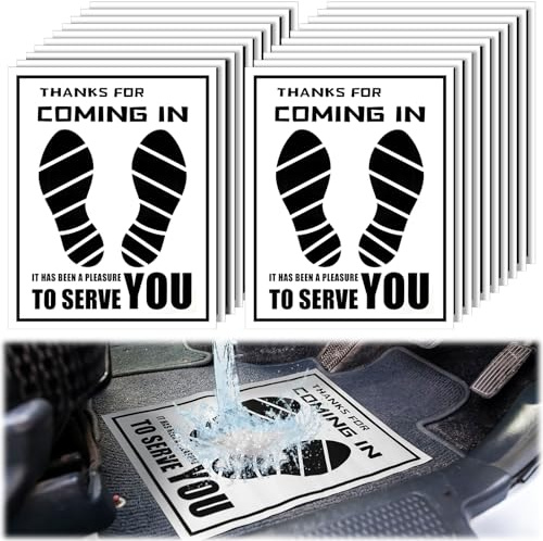Frienda 500 Pcs Waterproof Paper Car Floor Mats Disposable Floor Pads Covered Plastic Film Automotive Foot Mat for Vehicle Supplies(White,20 x 15 Inch)