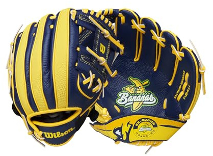 Wilson 2024 A200™ EZ Catch™ Savannah Bananas 10” T-Ball Glove - Right Hand Throw,Navy/Yellow