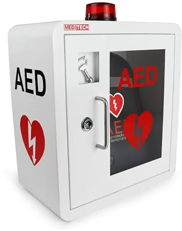 STWBHW AED-Schrank, AED-Defibrillator-Schrank, Defibrillator-Aufbewahrungsbox Mit Licht Und Alarm, Wandmontierte Kunststoff-Herz-Defibrillations-Alarmbox for Büro, Krankenpflege