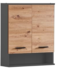 Schildmeyer Palermo Hängeschrank 157641, Anthrazit/Artisan Eiche Dekor, 59,8 x 20,5 x 70,8 cm