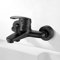 Rehomthy Badewannenarmatur Schwarz, Einhand Armatur Badewanne, Mischbatterie Badewanne Wasserhahn Wandmontage Aufputz, 1/2 Zoll Brauseabgang