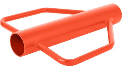 Hipicute 8 LB T Post Driver Metal Fence Post Driver Manual Heavy Duty Hand Post Pounder,Fence Post Hammer with Handle for U Fence Post Wooden Post (Orange)