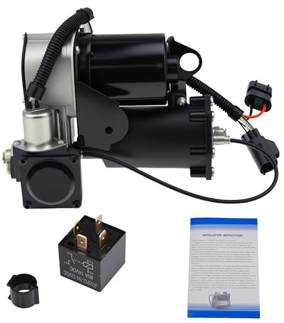 LEVANLIGHT LR023964 Air Suspension Compressor Pump Hitachi System #LR044360 LR015303 Compatible for 2005-2009 LR3 / 2010-2013 LR4 6 Pins Connector Give a Relay.