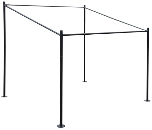 Pergola-Gestell HWC-A22, Anbaupergola Garten Pavillon Terrassenüberdachung Gestänge, Stahl 3x3m