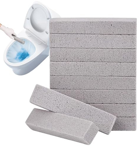 Pumice Stone Toilet Bowl Cleaner, 10 Pieces Heavy-Duty Pool Pumice Abrasive Blocks, Non-Scratch Cleaning Tool for Shower Tile, Bathtub, Grout, Oven, Glass, 5.91x1.38x0.91 inches