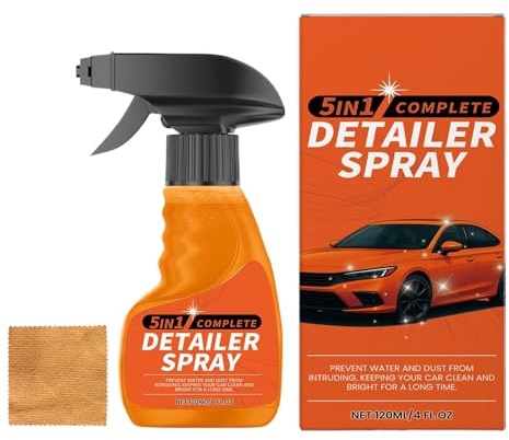 Spray Detergente Rapido - Spray Pulitore Auto,120ml con Micofibra per Proteggere Carrozzerie e Superfici Interne con Finitura Brillante e Durevole