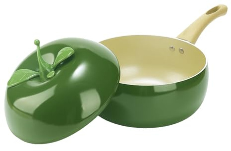 Pruojhw con tapa – Olla de cocción a fuego lento para verduras y frutas – de cocción lenta con tapa, para la inducción de la cocina y la freír la cocina