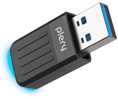 PLERY AC1300Mbps Internet Dongle for PC, USB 3.0 WiFi Adapter for Desktop | Dual Band 2.4/5GHz, 2 High-Gain Antennas, MU-MIMO, WiFi Dongle for Windows 11/10/8.1/8/7, Mac OS 10.9-10.15