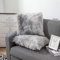 Pack of 2 Decorative Cushion Covers - Grey 50x50CM Sheepskin Lambskin Faux Fur Long Hair Sofa Cuddly Cushion