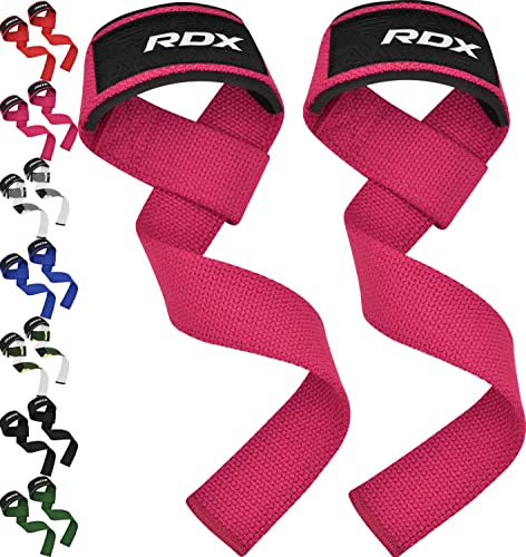 RDX Correas Levantamiento de Pesas, 5MM Neopreno Soporte de Muñeca Acolchado, Powerlifting Straps Muñequeras Agarres para Fitness Peso Culturismo Gimnasio Deportivas Gym Agarraderas, Mujeres Hombres