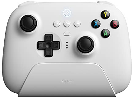8BitDo Controller Ultimate con dock di ricarica 2.4g per Windows, Android e iOS 16.3+ - Bianco
