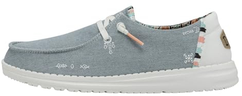 HEYDUDE Wendy Boho Damen - Slip on Schuhe - Mokassin Stil, Light Denim, 41
