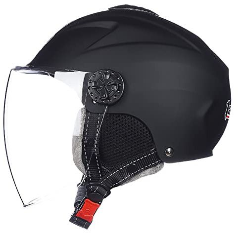 JATIBOSH Attache Fermement Vintage Casque Portable Et Sûre Cyclomoteur Casque, RéTro Demi Casque Boucle De Sécurité À Prise Rapide Casque Moto, pour Adapté Aux Motos ÉLectriques ECE Certifiés