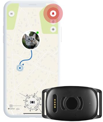MiniFinder Atto GPS för Katt – GPS-tracker för Katter med Realtidsspårning, Integrerat SIM-kort, Escape-larm, Säkerhetszoner & Rörelsehistorik, IP67 Vattentät – Perfekt för Utekatter