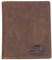 BROWN BEAR Geldbörse klein Leder Braun Vintage RFID-Schutz mit Münzfach - Echtleder Portemonnaie extra flach für Herren & Damen - Mini Geldbeutel für mindestens 8 Karten - BB Slim Wallet SLCP 8005 HBR