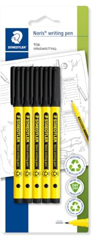 STAEDTLER 307-9 BK5 Noris handskriftspenna - svart (förpackning med 5)