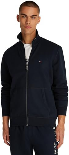 Tommy Hilfiger Herren Sweatshirt mit Reißverschluss Essential Fleece Stehkragen, Blau (Desert Sky), M
