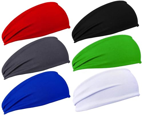 Diadema para niños, 6 diademas deportivas para niños, diademas refrescantes que absorben el sudor, bandas elásticas para el pelo, antideslizantes, para correr, bandas anchas para el cabello para