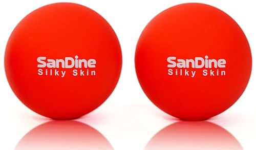 Lacrosse Massage Balls for Deep Tissue Massage - Release Tension Relieve Muscle Soreness Improve Flexibility - Ideal for Myofascial Release Trigger Point Therapy - 2Pack Yoga Balls by Sandine (Red)