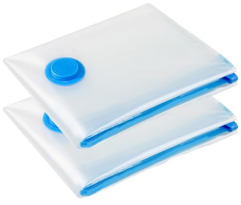 Vacuum Storage Bags - 2 Pack 100X130CM Extra Large Strong Space Saver Compression Bags - Reusable Vacuum Pack Bags Double Zip Seal Travel Vacuum Storage Bags for Clothes Duvets Quilts Bedding Pillows