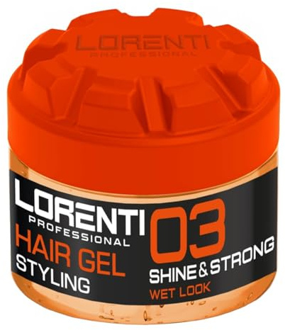 LORENTI TOKYO & SEOUL Barber Hair Styling Gel 03 Shine & Strong Wet Look 300 ml – gel per capelli da uomo – forte tenuta – nessun incollaggio e senza residui – senza alcool – gel per capelli – look