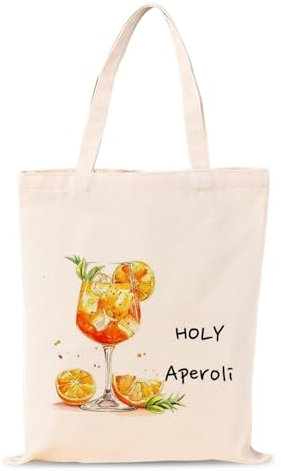 Scinzene Aperol Geschenk 40x35cm, Baumwollbeutelaperol Spritz Geschenkset, Holy Aperoli Jutebeutel Einkaufsbeutel Tote Bag Tragetasche Damen Einkaufstasche Für Cocktail-Liebhaberdekorationen