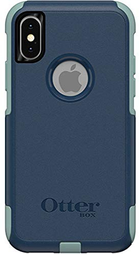 OtterBox Commuter Series Schutzhülle für iPhone Xs und iPhone X, Großverpackung, maßgeschneiderte Art, Blazerblau/Aquifer