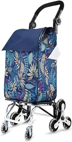 Carro de la Compra Carrito de Compras Plegable de 40L, Carrito de Compras con Ruedas, Carrito de Escalada de Escalera Grande Desmontable for Picnic de Viaje de supermercado Portátil (Color : Blue Pur