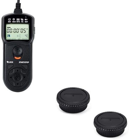 JJC Intervalometer Timer Remote Control & EF/EF-S Mount Body Cap Rear Lens Cap Cover for Canon EOS Rebel T7 T6 T5 T8i T7i T6s T6i T5i T4i T3i T2i T1i XSi XTi SL3 SL2 SL1 90D 80D 70D 77D Cameras & More