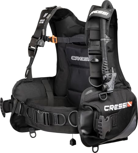 Cressi Solid Plus BCD M - Tarierjacket (BCD/GAV) Entwickelt Klassische Konstruktion, Schwarz, M, Unisex