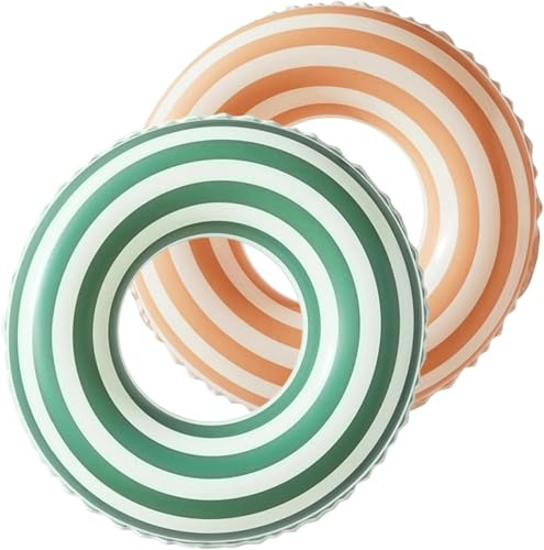 Anello di nuoto gonfiabile, Anello di Nuoto Gonfiabile Galleggiante Adulti, Piscina per Bambini per Adulti e Adolescenti, per Feste Estive in Piscina (Verde+Arancione)
