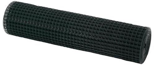 Brokky 42005093 Recinzione in Filo Saldato Verde 0.5x50 m Acciaio Rete Metallica per Recinzioni Zincata Elettrosaldata Rigida - Ideale per Recinzioni da Giardino,Aree Verdi e Spazi Esterni