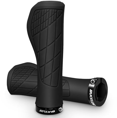AEYINO Bike Handlebar Grips - Ergonomic Mountain Bike Grips With Single Lock-on, Comfortable Rubber Anti-Slip Handle Grips, Bicycle Handle Bar for 22.2mm MTB, BMX, Scooter Grips, City,Trekking,Cruiser