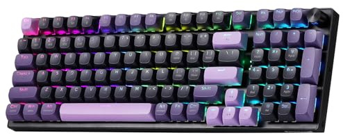 Redragon K740 Pro Clavier de Jeu RVB sans Fil 98 Touches, mécanique PBT, 3 Modes, Base en Aluminium Massif, Bouton contrôle dédié, Prise remplaçable à Chaud, US Layout