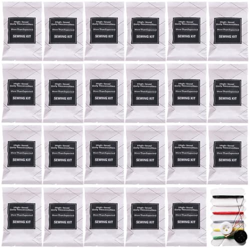30Pcs Portable Individually Wrapped Hotel Travel Quick Repair Emergency Sewing Kit for Guests; Disposable Sewing Kit with Needles Button Threads Safety Pin; Sewing Repairing Set for Hotel,Camping and