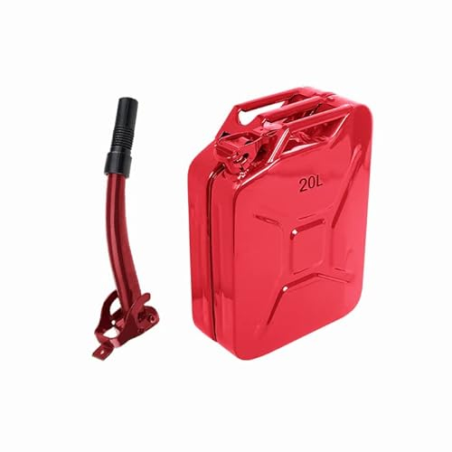 Jerrican rouge 20 l avec bec rouge – pour carburant, essence, diesel, etc.