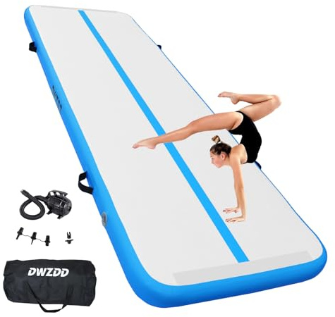 Dwzdd Gimnasia Air Matte Track, 3 m/4 m/5 m/6 m Esterilla de gimnasia para niños, colchoneta inflable Tumble Pista para el hogar/gimnasio/entrenamiento/animadora/agua