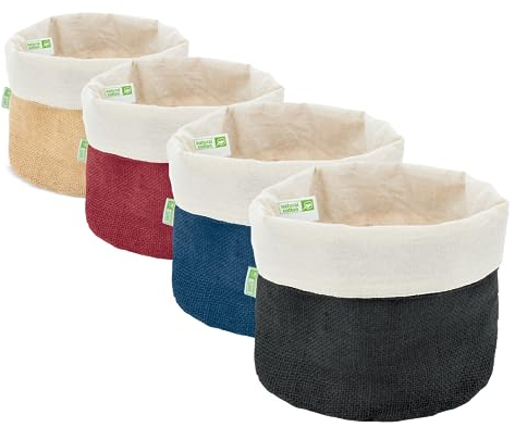 Meyvaser Panera de Algodón y Jute Natural para Pan, Bolsa de Almacenamiento 20x15 Cm (110-B056)