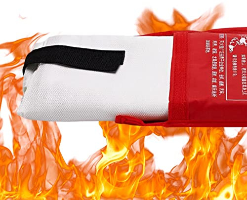 Jomewory Manta ignífuga para el hogar - Mantas Ignífugas,Manta ignífuga, Seguridad Supervivencia para Cocina, casa, Coche, Oficina, almacén, Parrilla, Chimenea