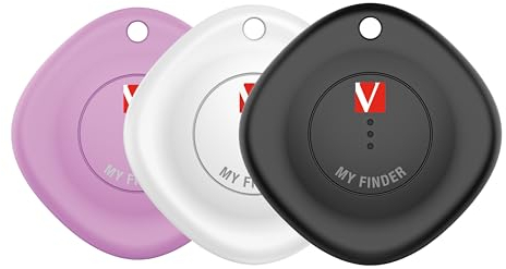 Verbatim My Finder 3er Set, Bluetooth Tracker für Rucksack, Koffer, Geldbörse, Schlüssel und Co, kompatibel mit Apple „Wo ist?“ Schlüsselfinder mit austauschbarer Batterie