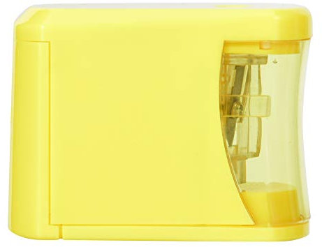 Sonew Sacapuntas Eléctrico de Alta Eficiencia, Papelería Resistente ABS Amarillo para Estudiantes, con Almohadilla Antideslizante para útiles Escolares