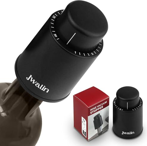 Jwalin Wine Vacuum Pump Stopper â Premium Wine Preserver with Airtight Seal, Reusable Vacuum Pump Keeps Wine Fresh, Perfect Wine Accessory Gift for Wine Lovers