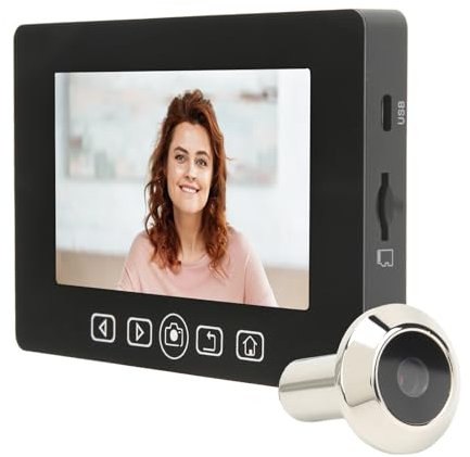 Mirilla Digital para Puerta con Lente Gran Angular 90°, Pantalla LCD de 4,3 Pulgadas, Grabación de Video, Fácil Instalación y Batería de Litio Incluida