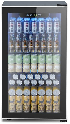 Electactic Mini Fridge 130 Can Beverage Refrigerator Cooler, 3.2 Cu.Ft Drink Fridge for Soda Wine Beer, Adjustable Temperature Control for Home Office, Black