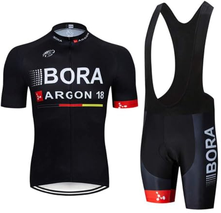 VeloZenith Abbigliamento Ciclismo da Uomo Estiva,Maglia Manica Corta Con 3 Tasche+3D Gel Pantaloncini,Traspirante Sportivo Ciclismo Moda Set per Mountain Bike Tuta MTB(BORA-verde,L)